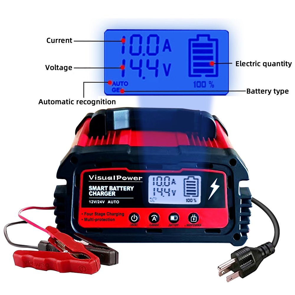 Car Motorcycle Boat Marine Auto 12v 24v Automatic Battery Charger Tricyle Electromobile Charging Solar Energy Storage System
