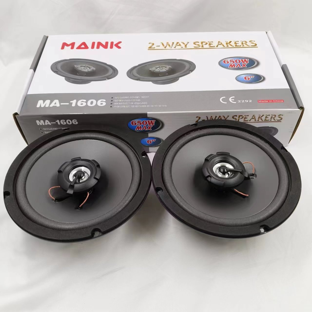 6-Inch Full Size Coaxial Speaker with Iron Horn Car Audio Control Power Amplifier Set 1606 Tech Accessories