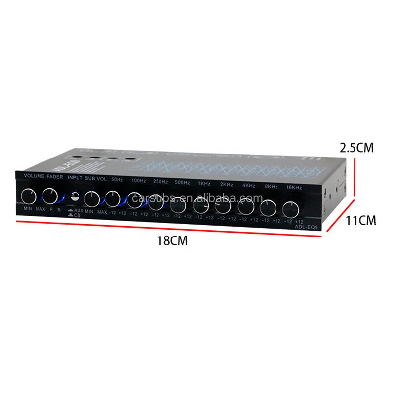 Car Stereo 9 EQ Band Equalizer 6 Ch Out Passive Crossover for Car Amplifier Audio System