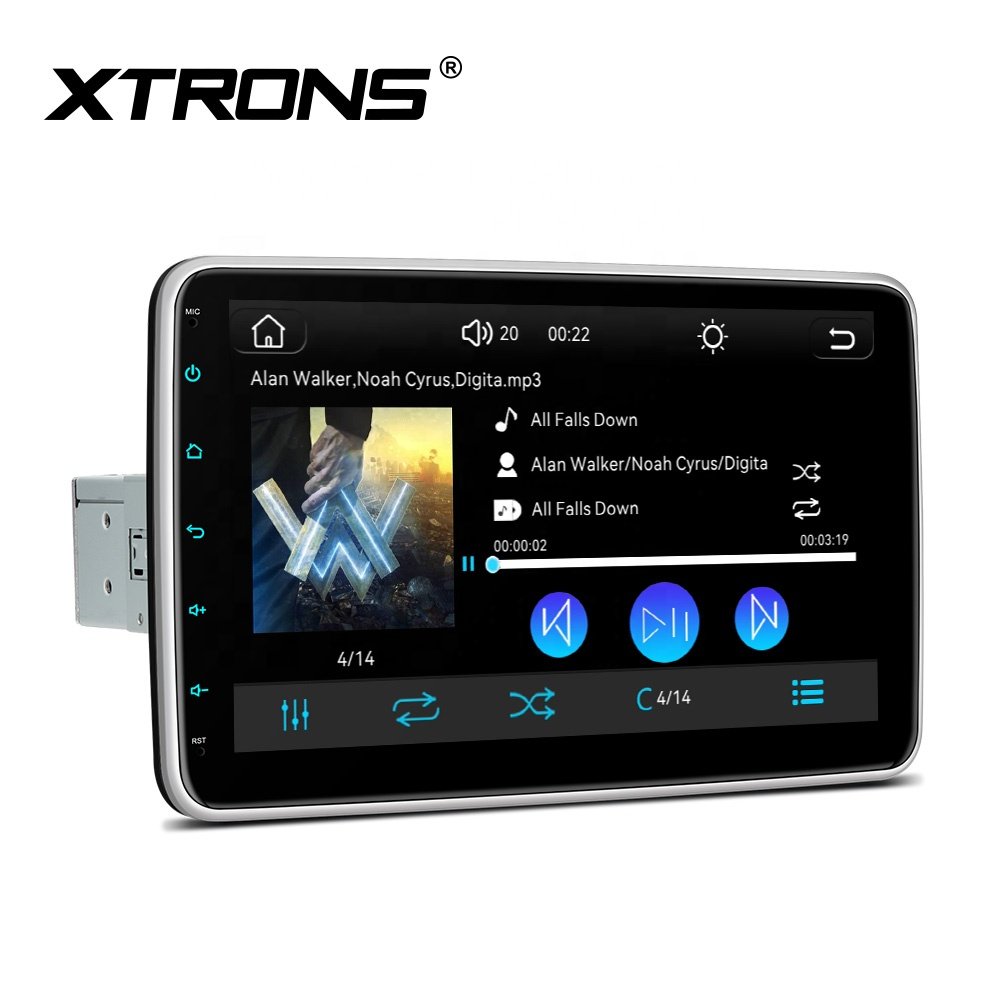 XTRONS 10.1" Touch Screen 1 Din Universal Fit Rotatable Car Stereo Carplay Android QLED DisplayMultimedia Player Car Radio