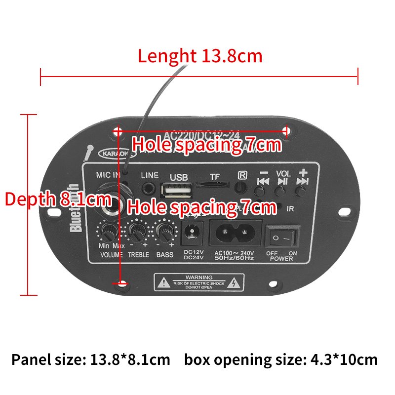 Customisable 220V 12v 24v AMP Digital Subwoofer Mono Microphone Amplifiers Amplificador Amplifier Board for Car Home