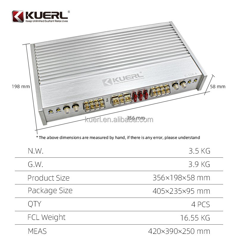 Wholesale 150W*4 12V Class D Amplifiers High Power 4-Channel Car Audio System Professional for Car Audio Enhancement