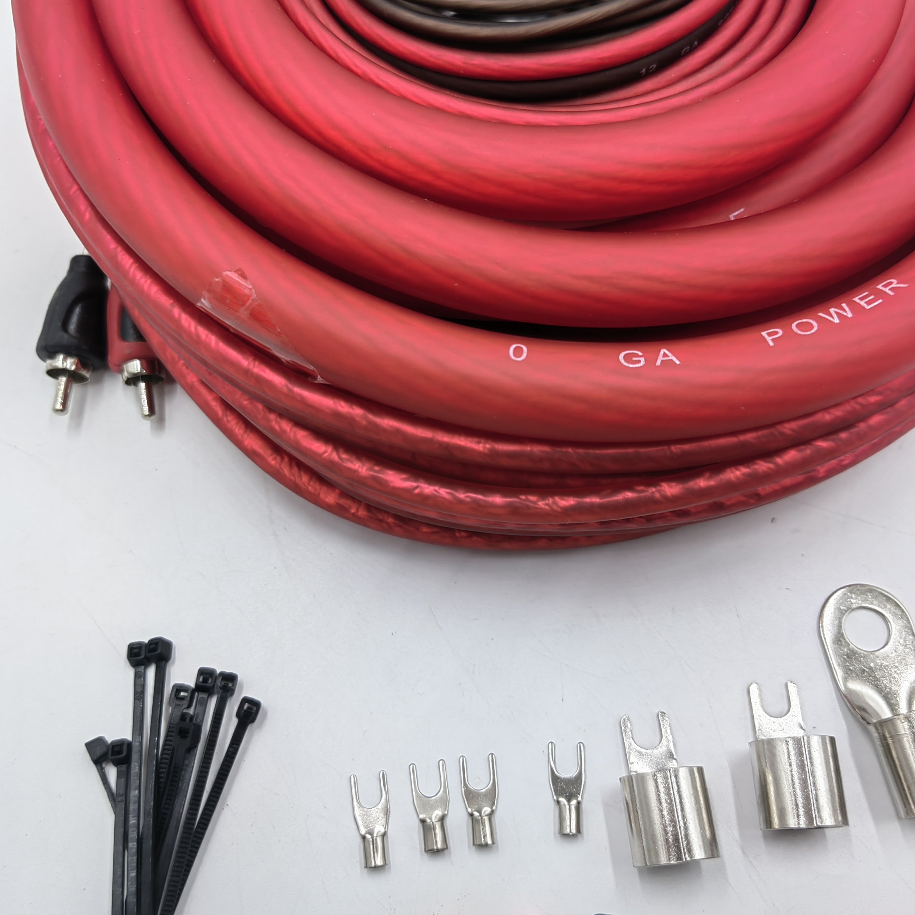 2025 New QingOu 1/0 Gauge AWG CCA Copper Clad Aluminum 100% Specification Car Auto Audio Speaker Amplifier Amp Install Wiring