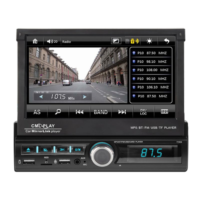 Universal 1+16 Android 1 Din Car Radio Autoradio 7" Retractable Touch Screen GPS Wifi BT FM RDS AUX Stereo Auto Radio