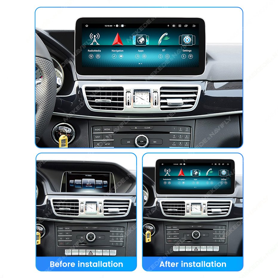 MEKEDE MNX Android GPS Navigation Built-in BT Car Radio GPS Navigation System for Benz E Class W212 1920*720 Resolution
