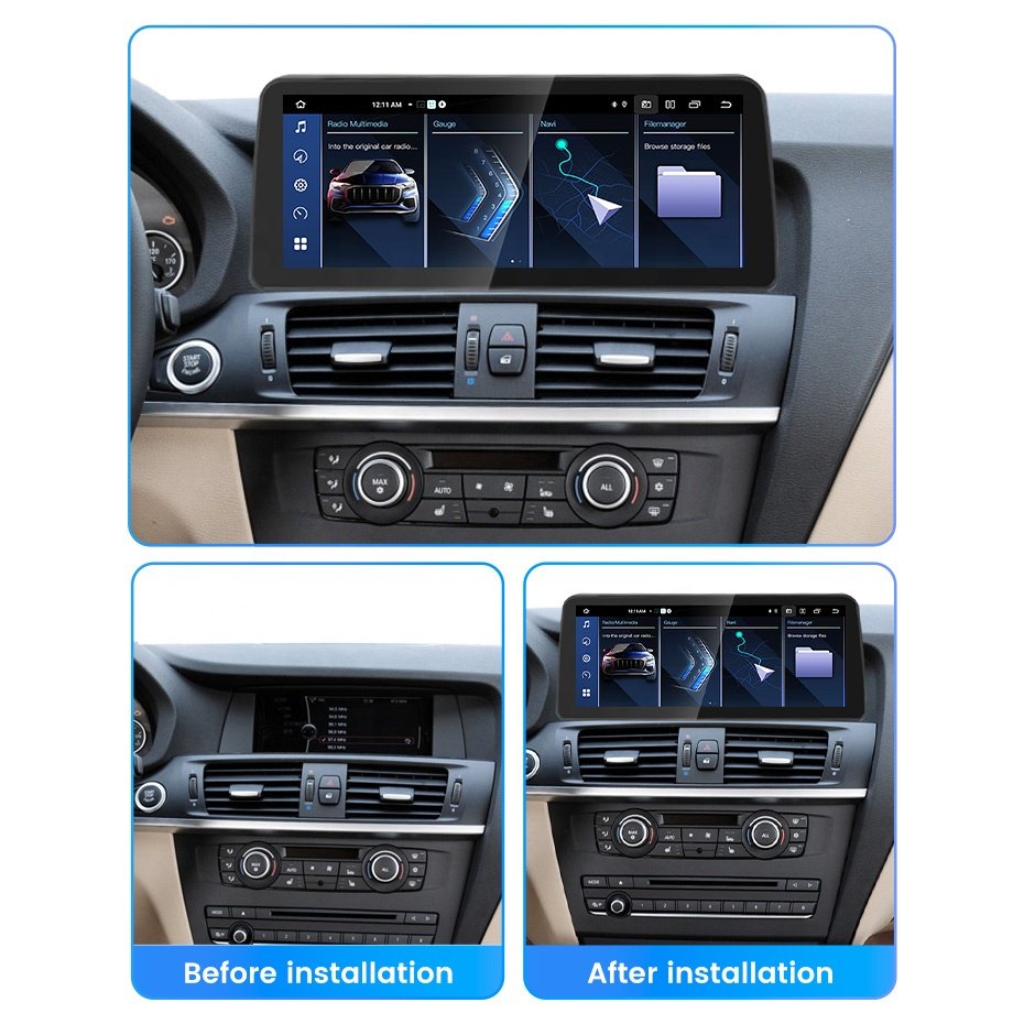 MEKEDE MNX 12.3 Android 14 8core 1920*720 Resolution Built-in BT Car-play for BMW X3 F25 2011-2014 Car Video Radio Player