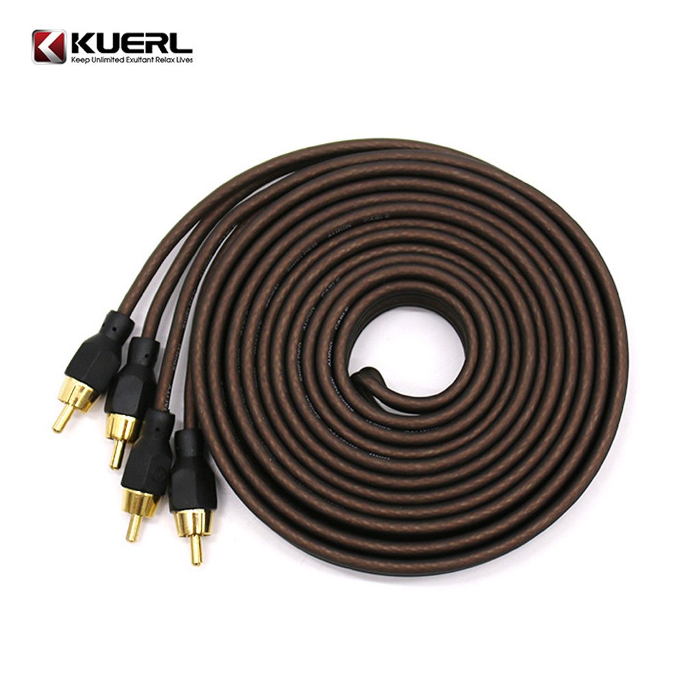 New Car Audio Cable Bare Copper Audio Cable High Quality Amplifier RCA Cable for Automotive
