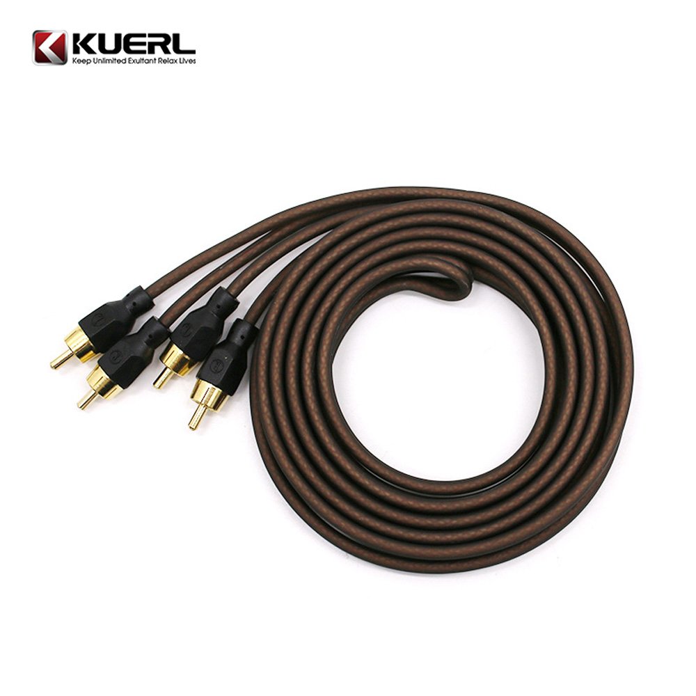 New Car Audio Cable Bare Copper Audio Cable High Quality Amplifier RCA Cable for Automotive