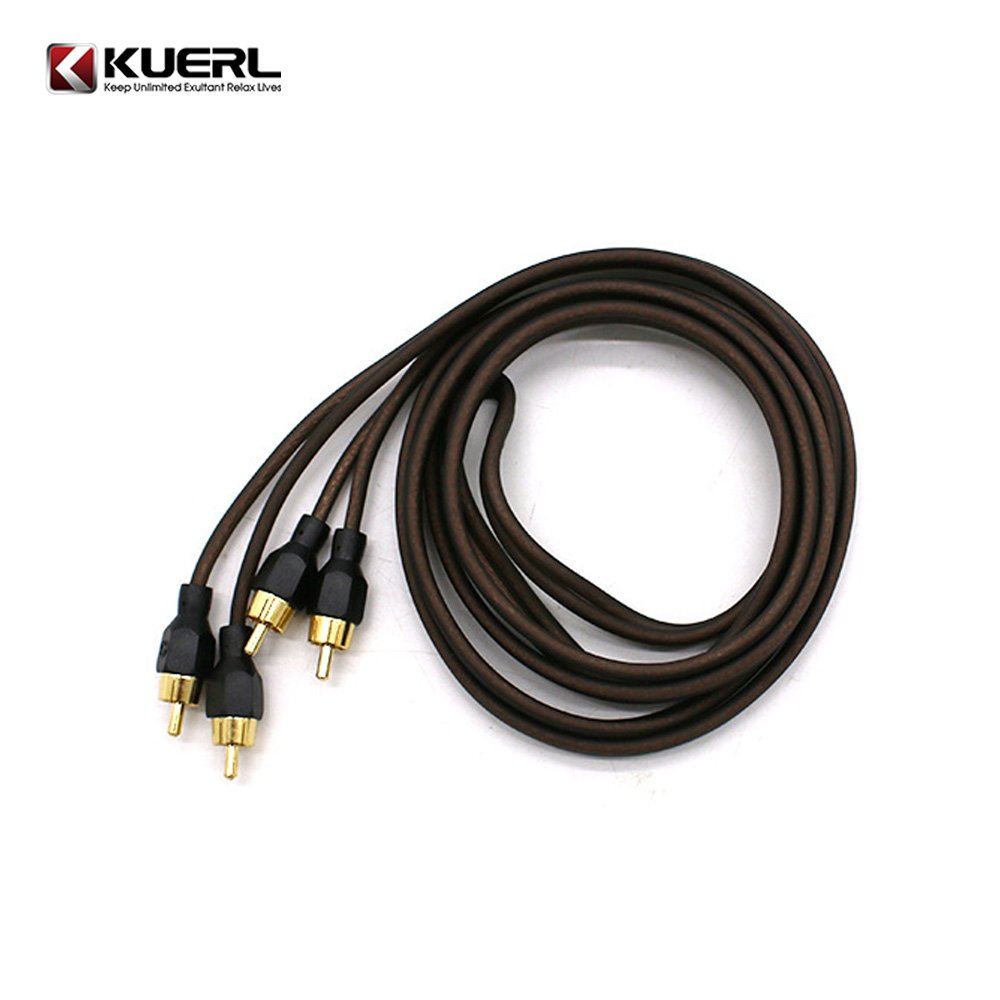 New Car Audio Cable Bare Copper Audio Cable High Quality Amplifier RCA Cable for Automotive