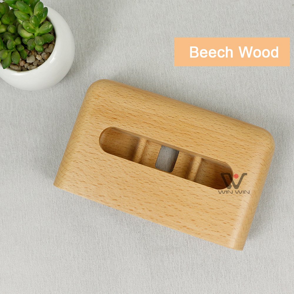 Wooden Phone Docking Station Loudspeaker Wooden Phone Holder Natural Wood Speaker Case Bamboo Home Audio