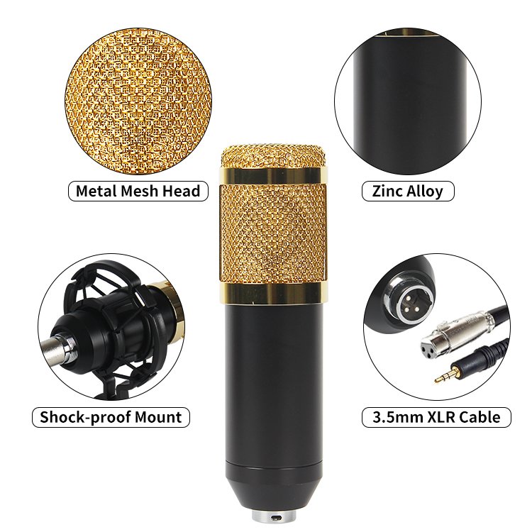 BM800 Condenser Microphone Kit with V8 Sound Card Set for Live Streaming Mic