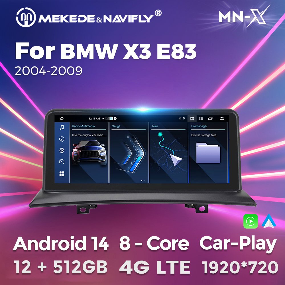MEKEDE MNX Newest Android Car Audio Player WIFI 4G LTE Car-play Auto for BMW X3 E83 10.25 Inch 2004-2009 DSP DVR ADAS