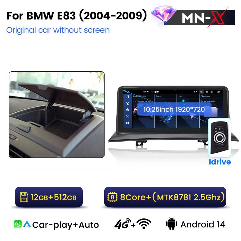 MEKEDE MNX Newest Android Car Audio Player WIFI 4G LTE Car-play Auto for BMW X3 E83 10.25 Inch 2004-2009 DSP DVR ADAS