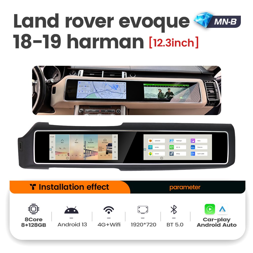 Navifly MN-B Newest Android 1920*720 IPS Screen Dual Interactive Screens for Land Rover Evoque 2014-2017 with WIFI BT