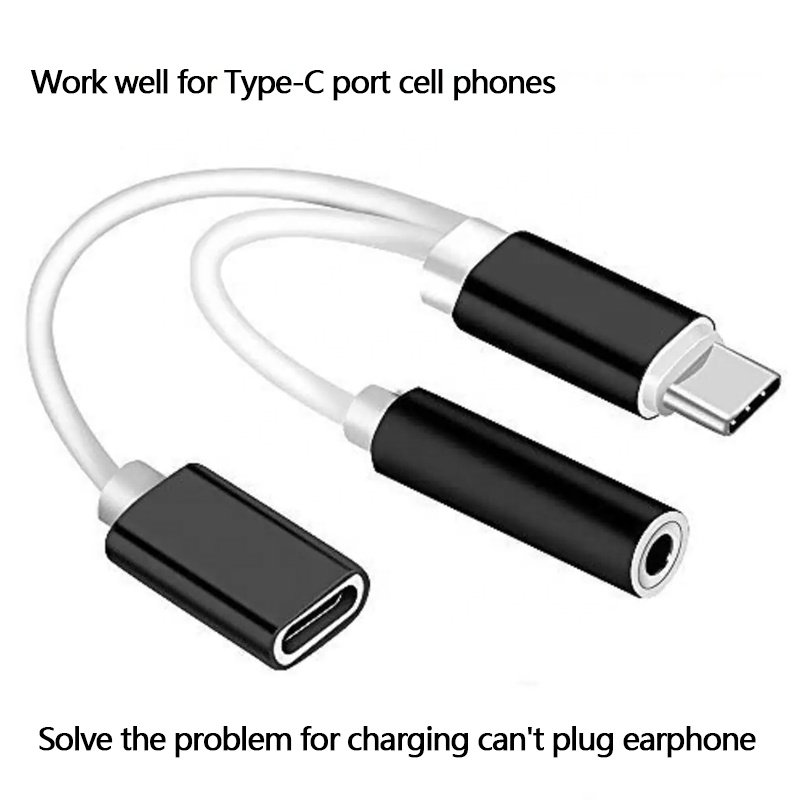Manufacturer Wholesale 2 in 1 Charge Music Same Time 3.5 to USB-C Aux Audio Adapter Cable Mobile Phone & Accessories
