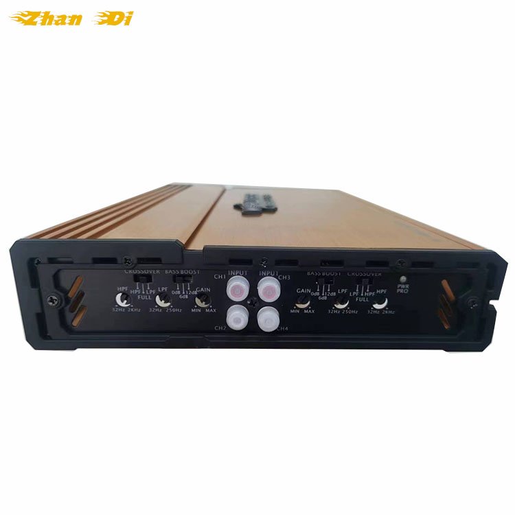 Hot Sale 80W Car Amplifier 4-Channel 12V Class AB Auto Audio Stable Performance Features Factory Wholesale Equalizers Crossovers