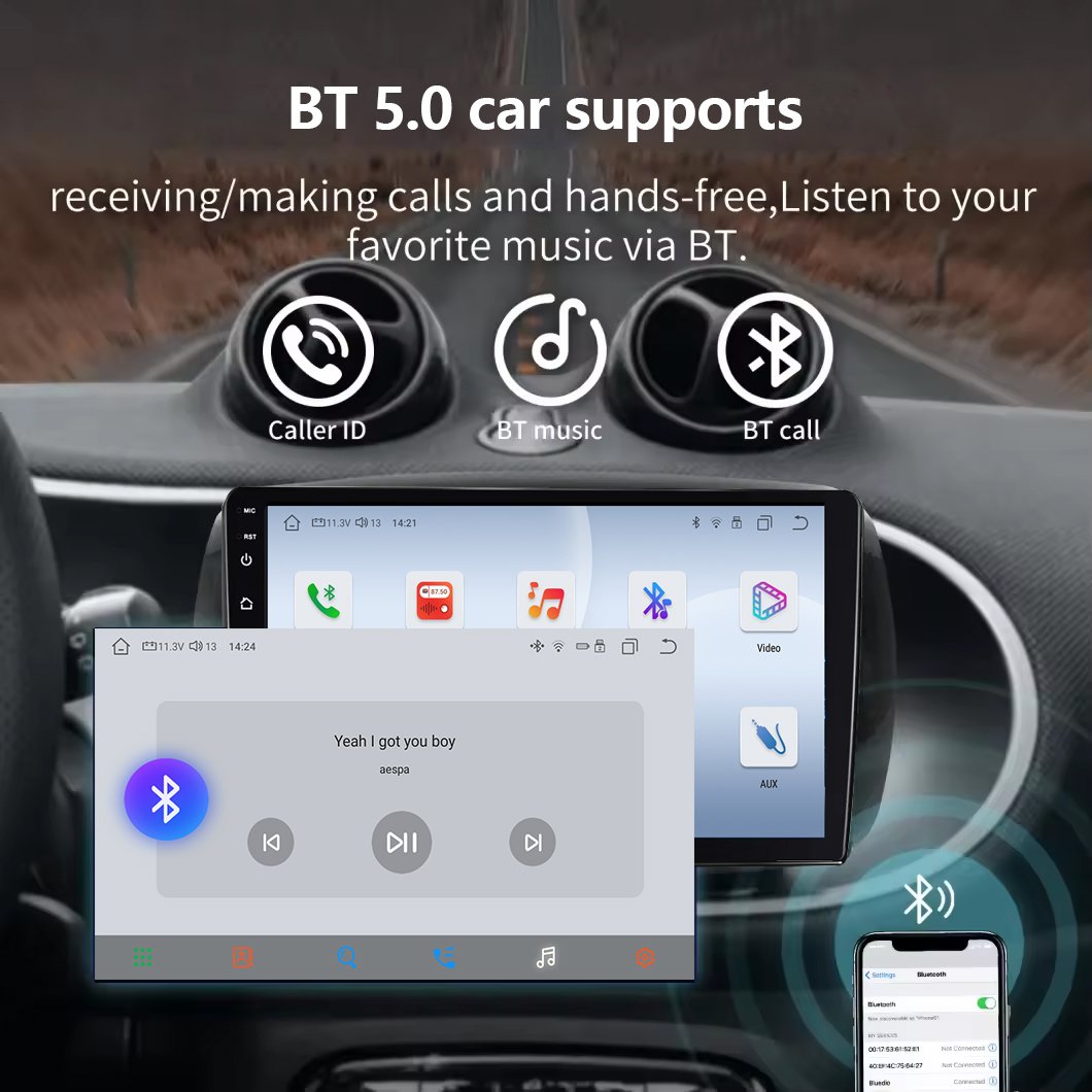 9inch 10inch Android 10/12 2K QLED Octa Core Radio Player for GLONASS Beidou GPS Screen WIFI Head Unit Car Multimedia Video
