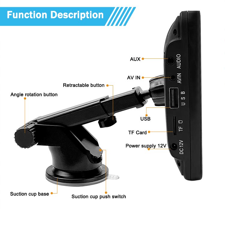7inch Portable Wireless apple Carplay Android Auto Carplay Screen Display MP5 Car Dvd Player