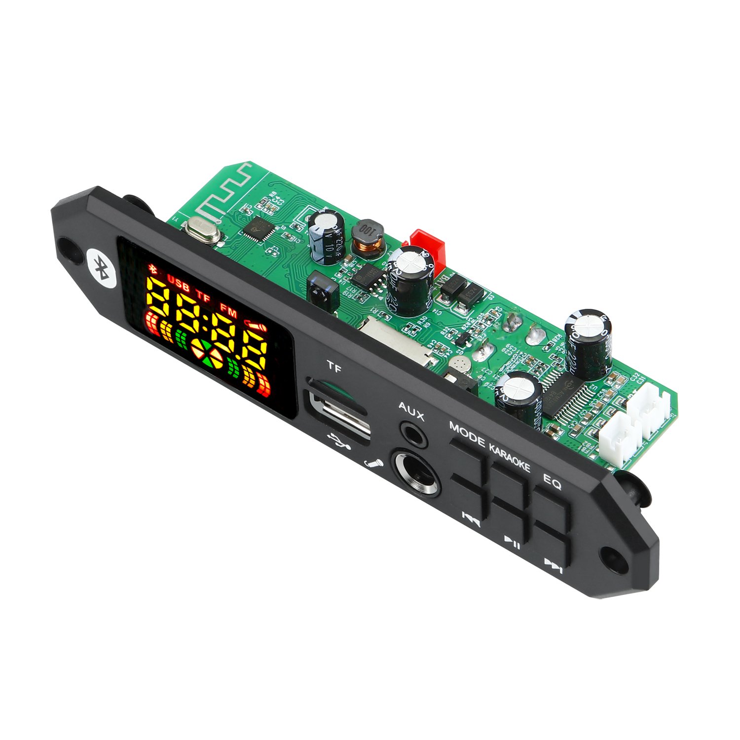 80W Amplifier 12V MP3 Player Hands-Free Bluetooth 5.0 Decoder Board 5V-26V 2*40W Car FM Radio Module Voice Recorder Card Style