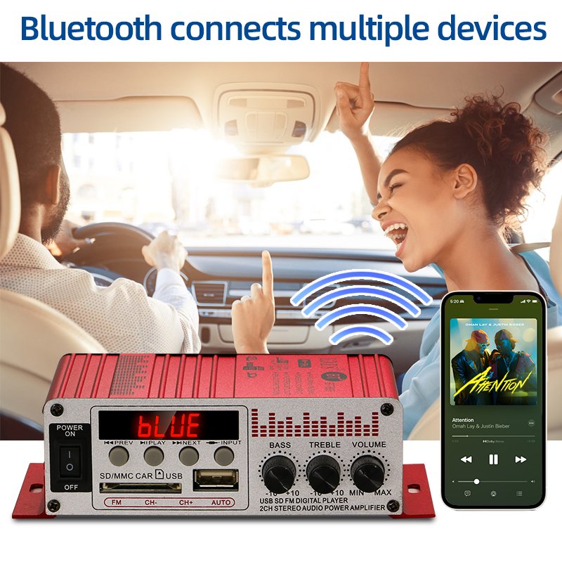 MP3 Player Cross-border Explosion Model 12V Car Home High-power Digital Bt USB Mini Power Amplifier
