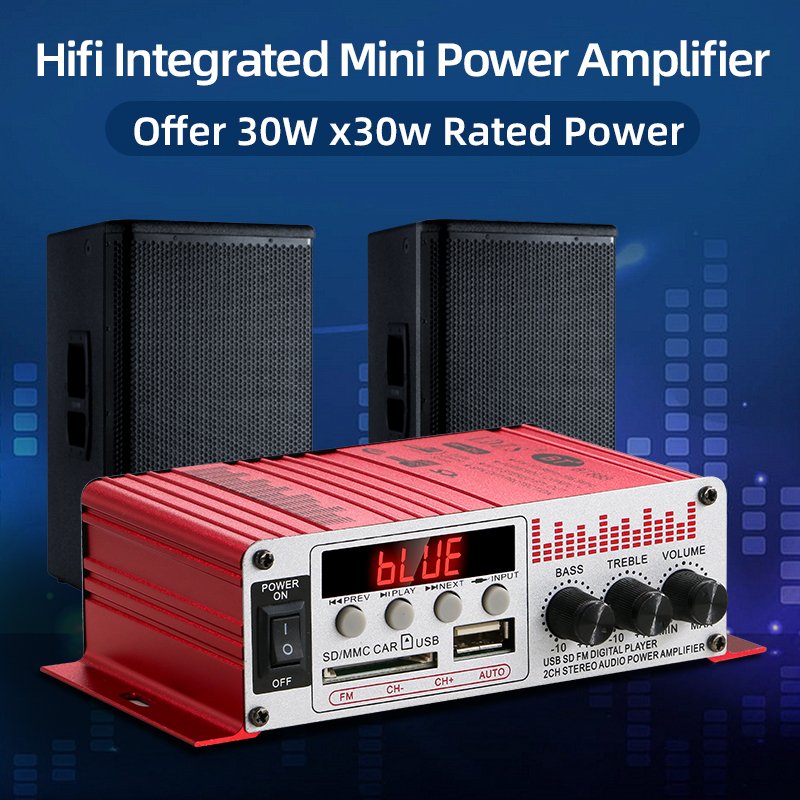 MP3 Player Cross-border Explosion Model 12V Car Home High-power Digital Bt USB Mini Power Amplifier