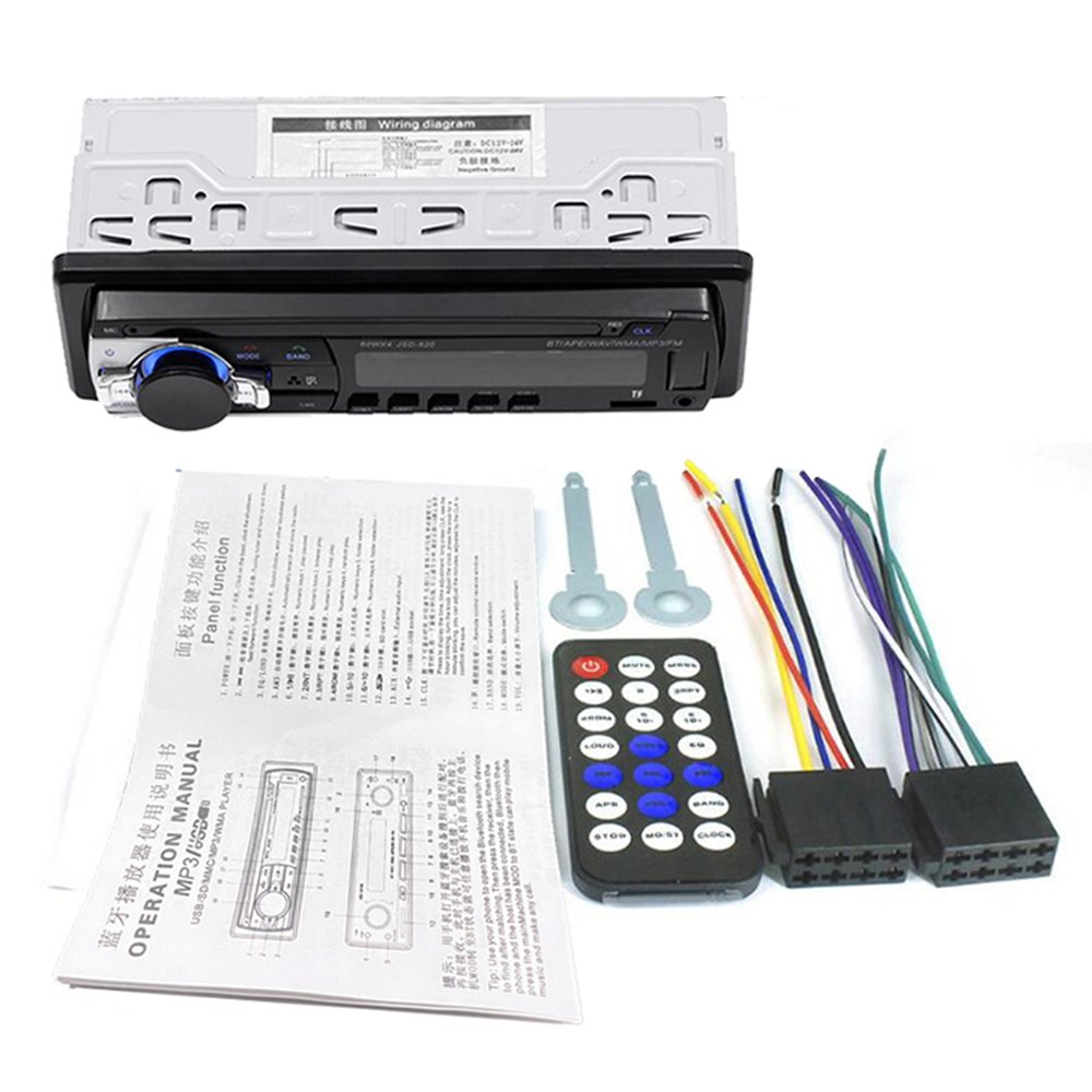 JSD-520 Car Mp3 Player 7388 4x60W Power Radio Audio 12V-24V Optional BT/USB/TF/AUX 1Din OEM/ODM