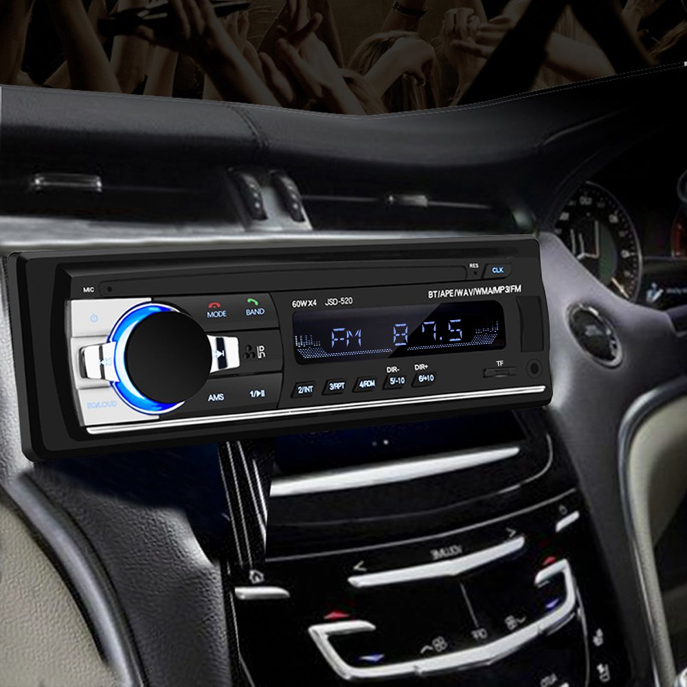 JSD-520 Car Mp3 Player 7388 4x60W Power Radio Audio 12V-24V Optional BT/USB/TF/AUX 1Din OEM/ODM