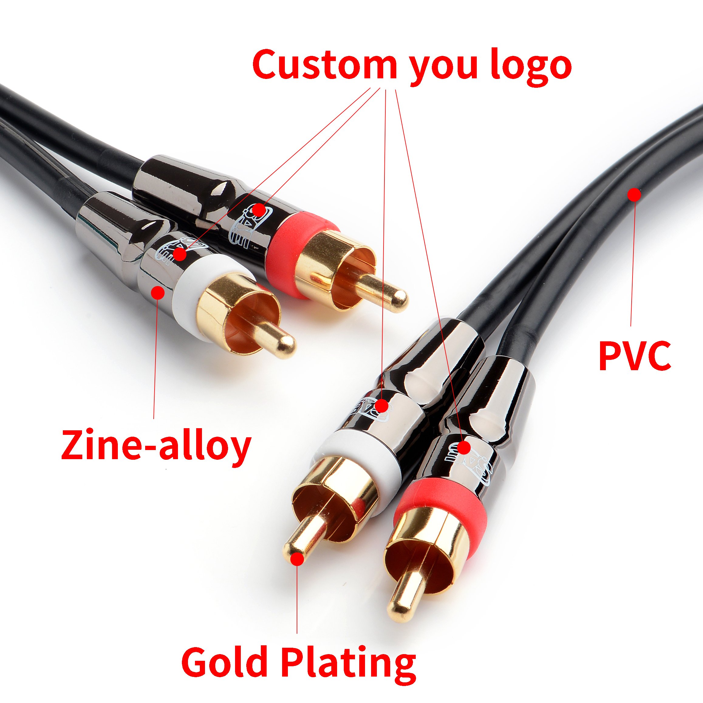 Male to Male Video AV RCA Cable Kabel 1 Car Cabo Audio OFC 2 RCA Cable AV 2RCA Hifi Signal Car Audio Speaker