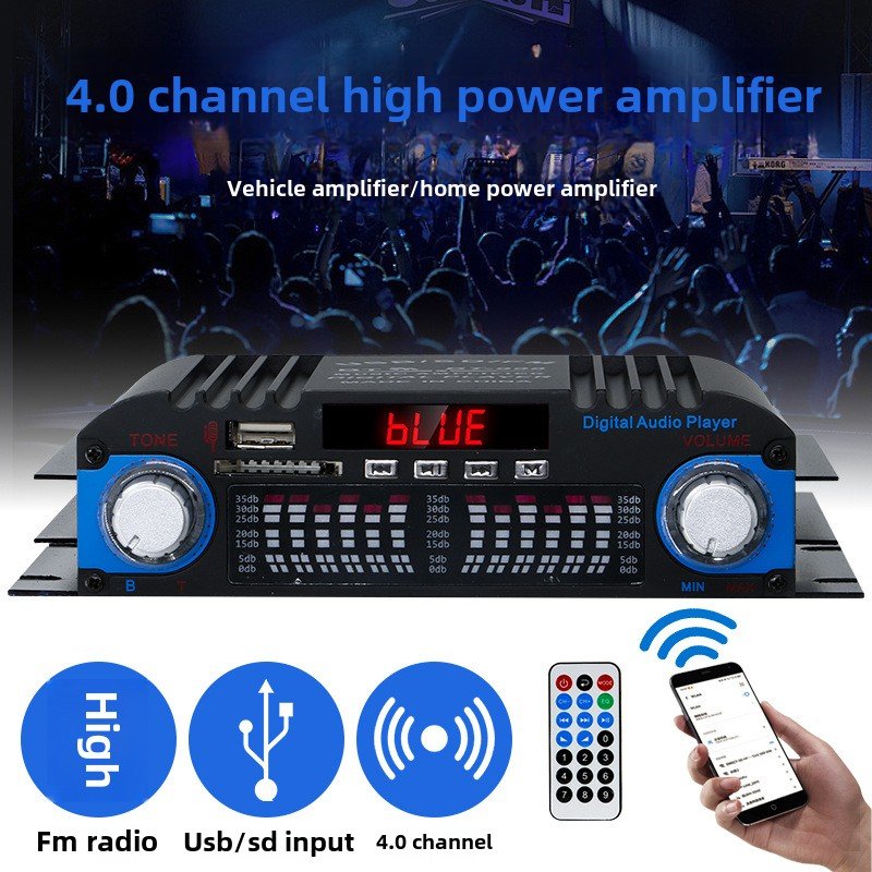 Factory Wholesale BT-998 4-Channel Hi-Fi Stereo Mini Power Amplifier for Home and Car Audio Home Player