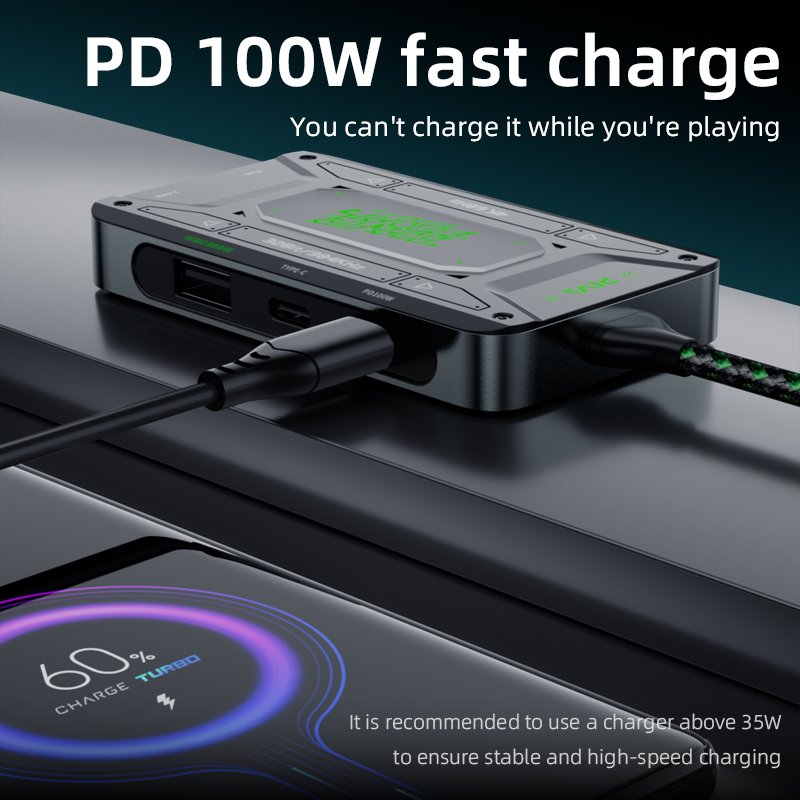 Exquisite Production DS7PRO Esports Docking Station 100W Fast Charge audio Adaptor