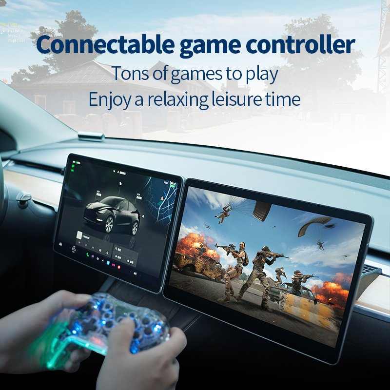 15.6 Inch Co-Driver Entertainment Screen Android Car Radio DVD Player Bluetooth GPS Car Stereo Dashboard CarPlay Amplifier