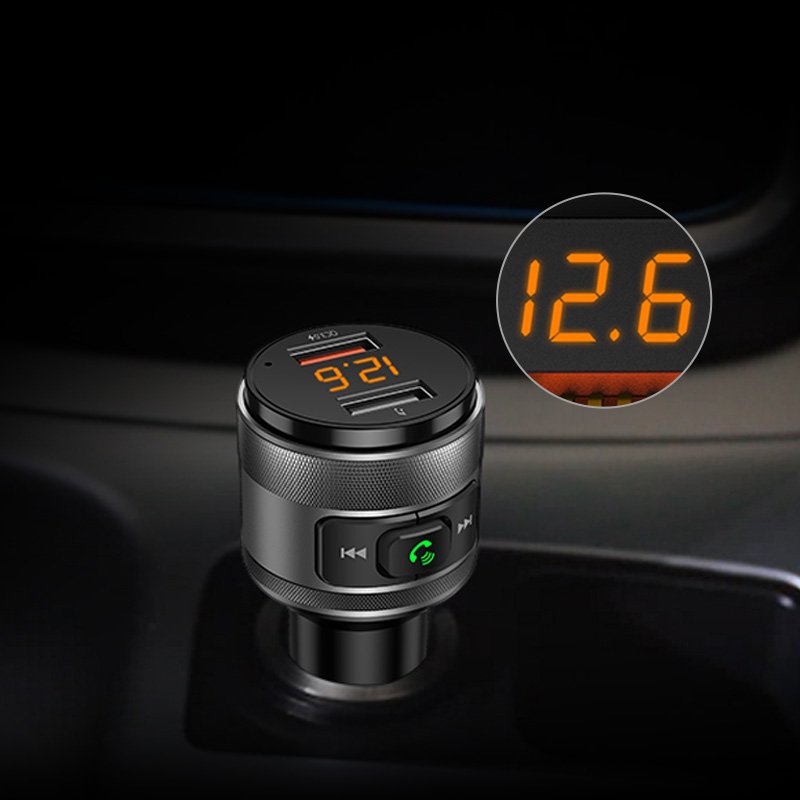 C57 QC 3.0 Fast Car Charger Noise Cancelling Hands-Free Call Wireless Car Adapter Bluetooth Frequency Modulation Transmitter FM