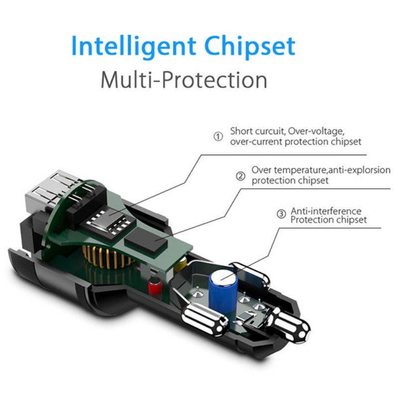 C57 QC 3.0 Fast Car Charger Noise Cancelling Hands-Free Call Wireless Car Adapter Bluetooth Frequency Modulation Transmitter FM