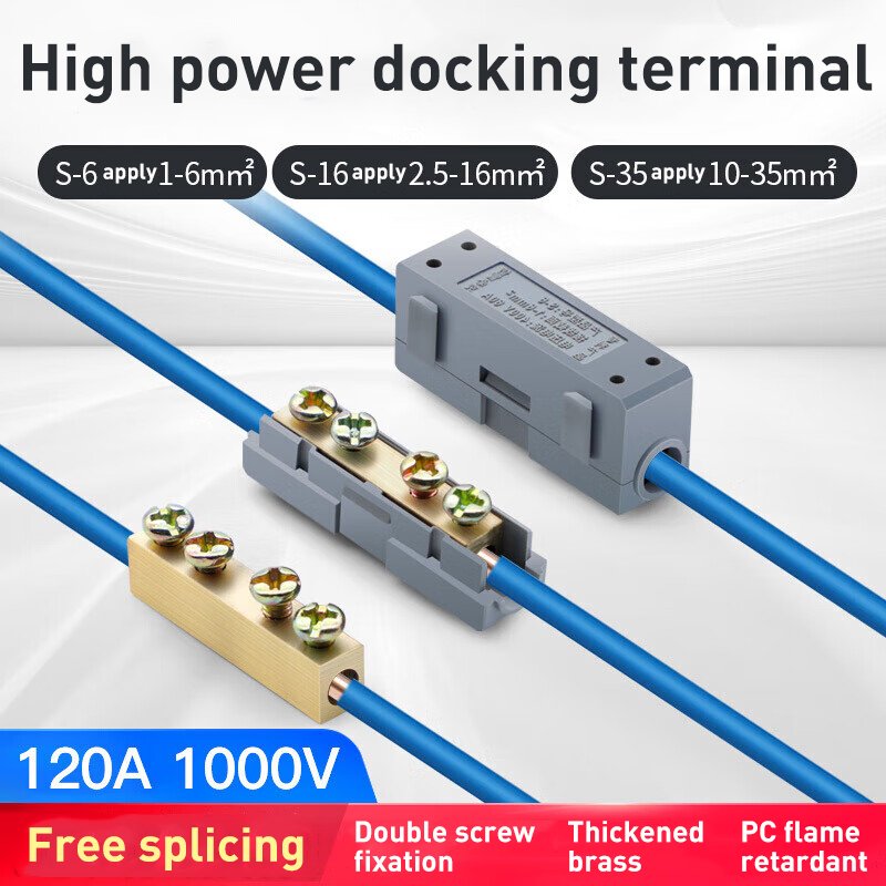 High power splicing quick terminal 60 80 120A brass terminal double screws Secure the connection