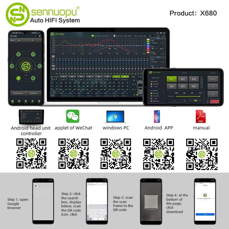 Sennuopu High Power Car Amplifier 6 Channel Amplifier Power Amplifier