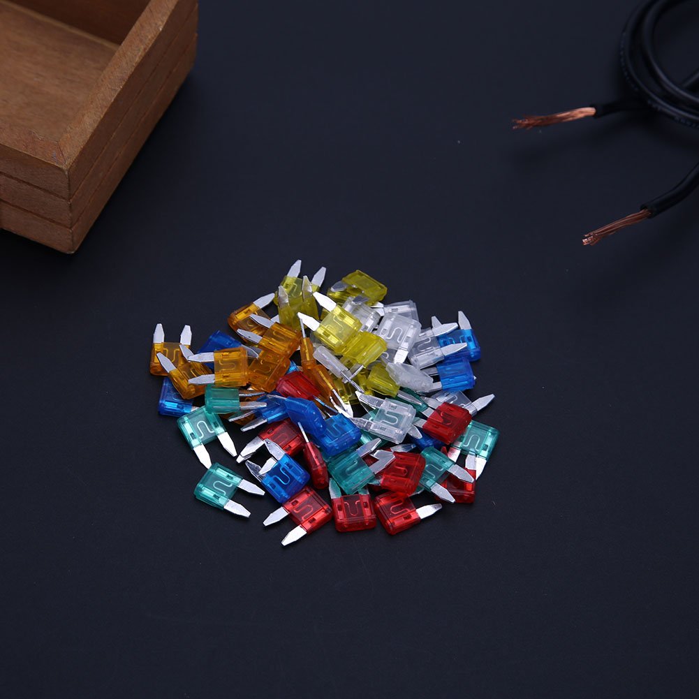 Sundimo 100Pcs Fuses Automotive Kit - Blade Auto Fuse Assortment Mini Car Fuse for Marine, RV, Camper, Boat, Truck