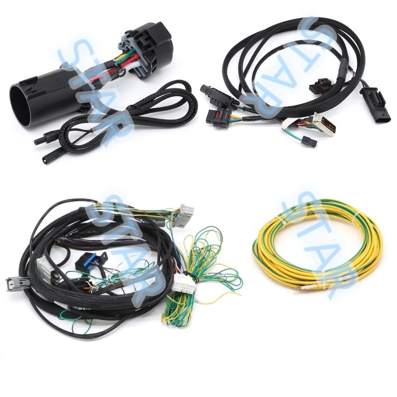 OEM Custom Wire Harness Audio Wire Harness Loom Kits with 4 Pin Connector for Car Amplifier System