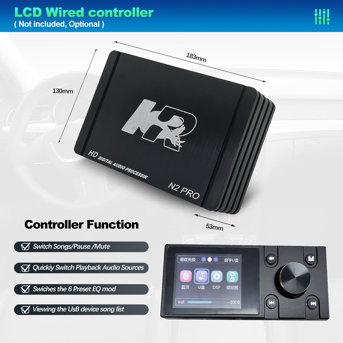Zeming 6 Channels Car DSP Amplifier Class AB Car Audio Amplifier with Remote Controller
