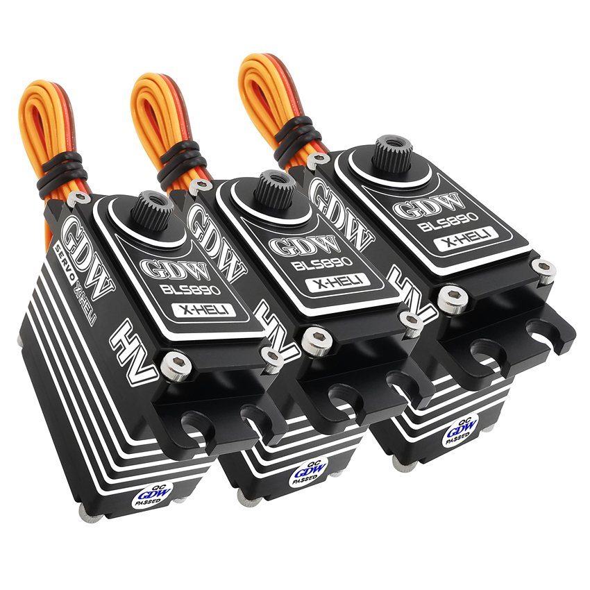 GDW BLS890HV 19KG Torque Steel Gear Slant Plate Brushless Motor High Speed Digital Servo for Helicopter