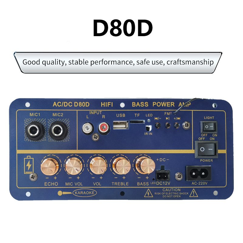 Professional 60W Rechargeable Mini Amplifier Receiver Outdoor Audio Sound System Bluetooth Digital Power Portable Cars