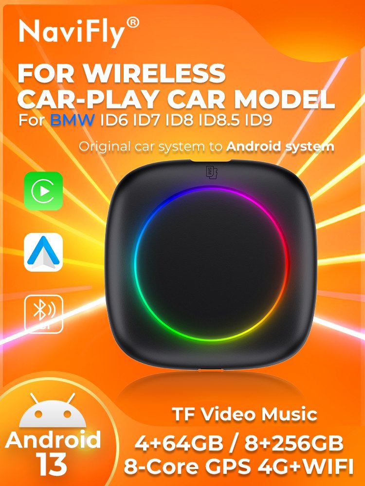 NaviFly NF Qualcomm 6125 8core 4+64G for Wireless Car-play Car Model Specific-Android Box Support GPS 4G Double Wifi