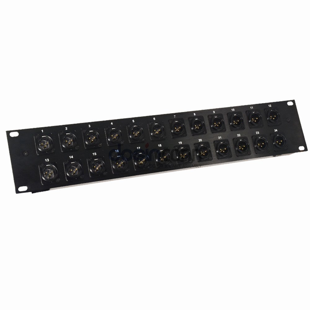 Voice Patch Panel 35pin Connector 2U 24 Way 3Pin Male Female XLR Adapter Wall Patch Panel For Audio Video Led Video Wall Panel