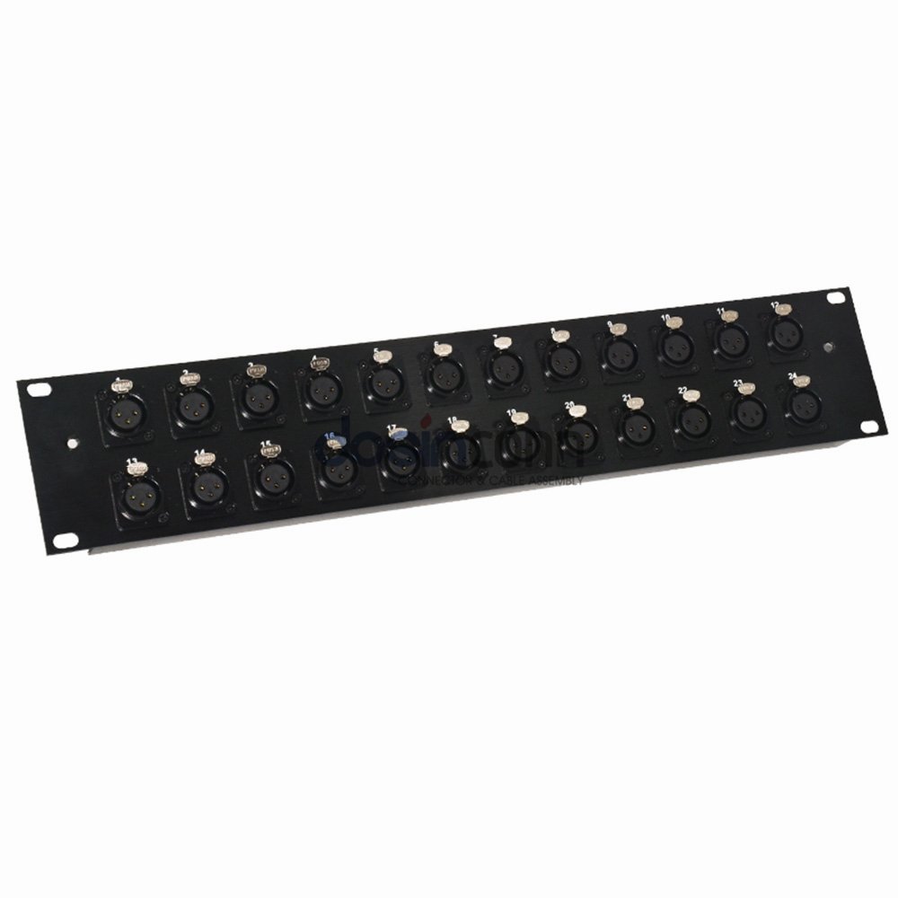 Voice Patch Panel 35pin Connector 2U 24 Way 3Pin Male Female XLR Adapter Wall Patch Panel For Audio Video Led Video Wall Panel