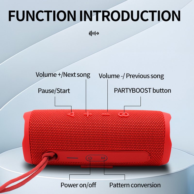 Super Quality Dual BT Speaker IPX7 Waterproof Woven Outdoor Speaker Portable Subwoofer Wireless Speaker