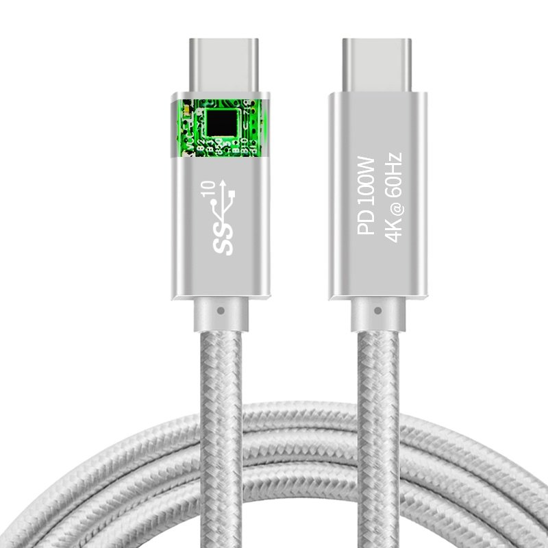 Factory Data Cable Usb C To Usb C Cable PD 100W 20V 5A Fast Charging 3.1 Gen2 USB C Cable With Nylon Braided For Macbook