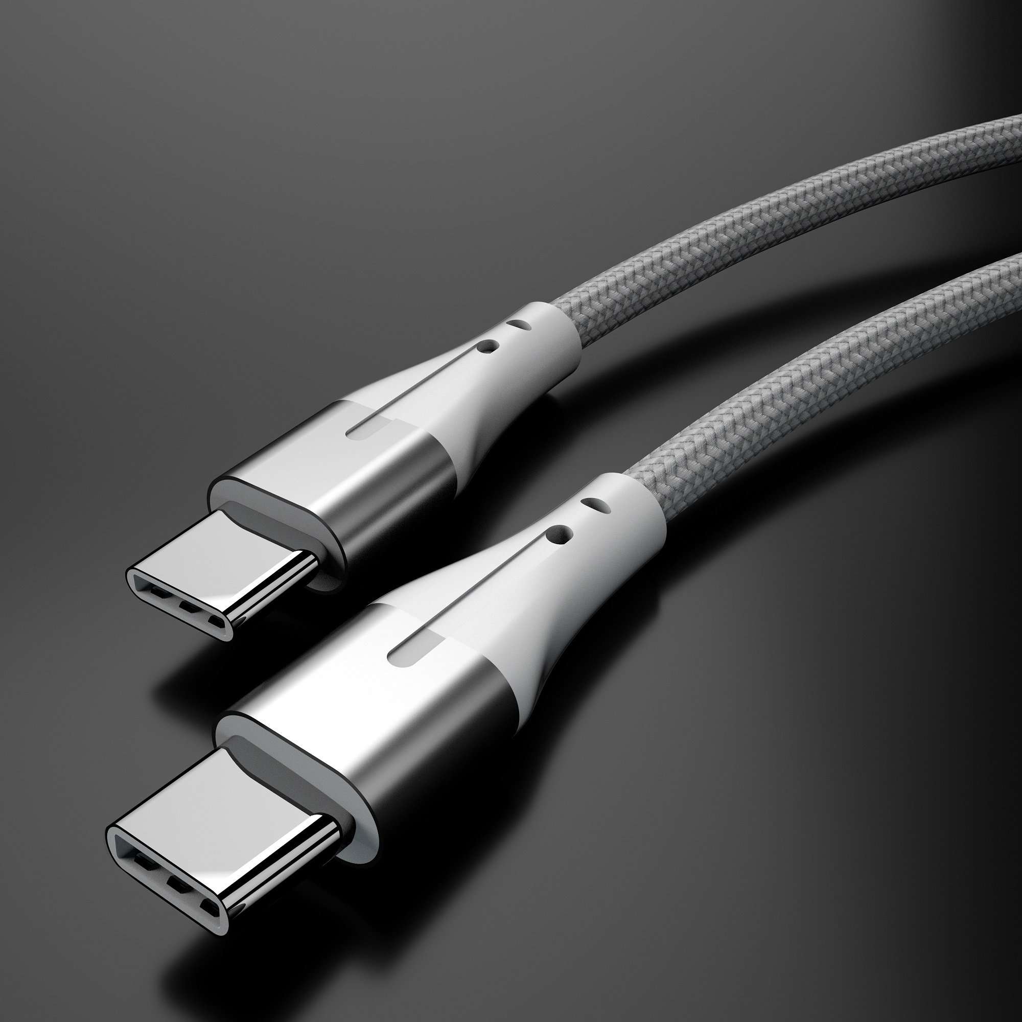 a-bst Concave fast charging usb c to type c cable 5a 100w Fabric braided type c fast charging data cable 66W for mobile phone