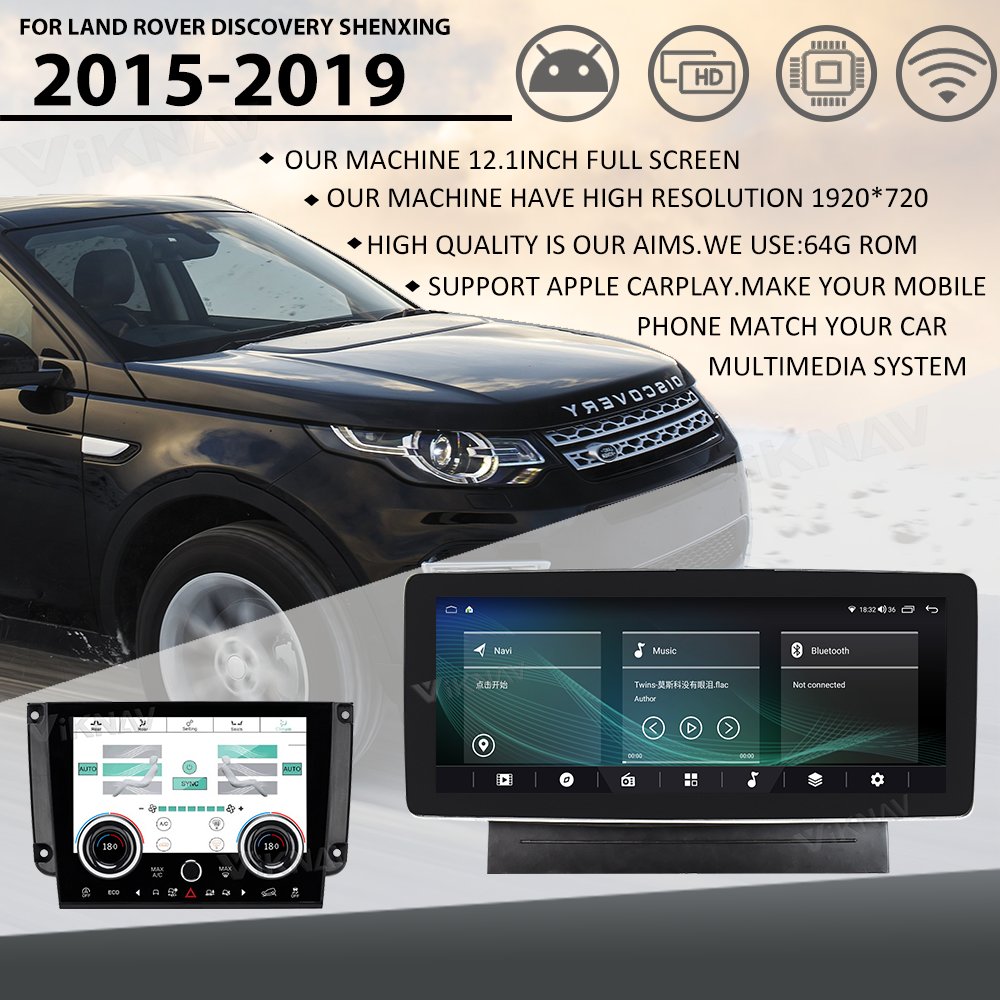 12.3inchCar Radio for Land Rover Discovery Sport L550 2015-2019 Keep the Original Vehicle System with AC Panel air Conditioning