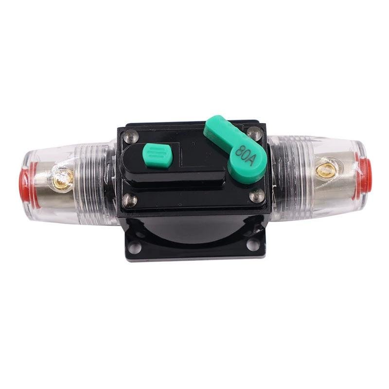 Audio Inline Circuit Breaker Reset Fuse Holder 12V-24V DC Manual Reset for Car Audio Stereo Switch and Solar Inverter System