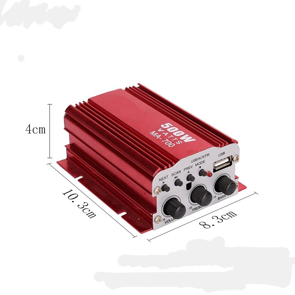 MA-700 Aluminum case Dc12v Two-channel Mini Car Power Amplifier BT Version