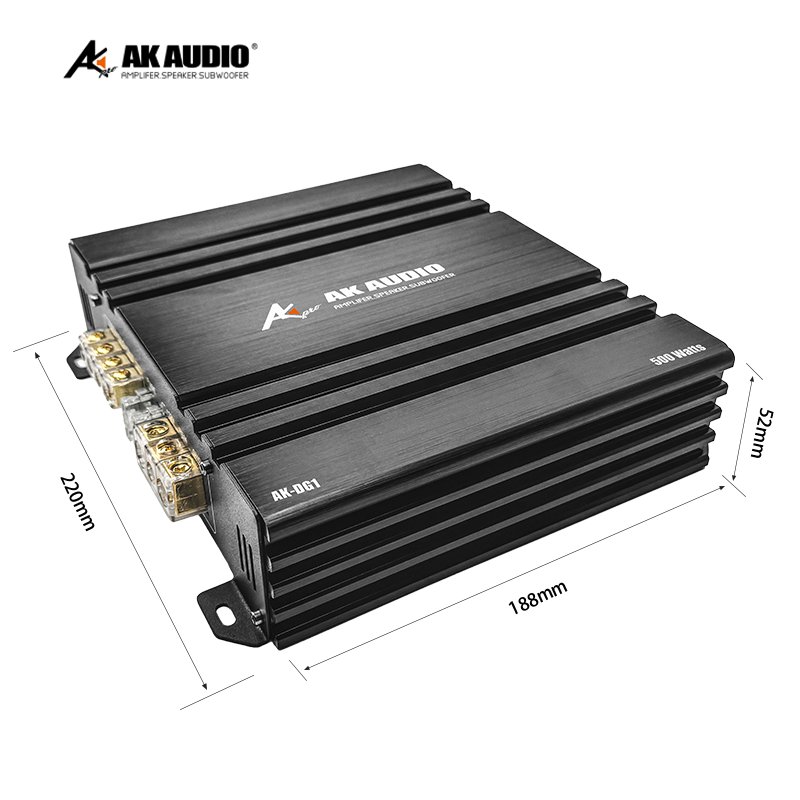 AK-DG1 Professional 1 CH Class D Mono Block 500W RMS Car Amplifier Range High Power Mono Audio Amplifier,one Channel Amplifier